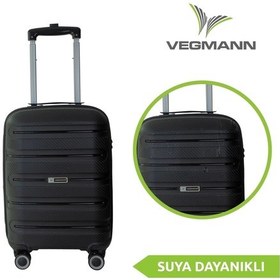 Resim Vegmann Polipropilen Pp Atlas Siyah Kabin Boy Valiz Siyah 