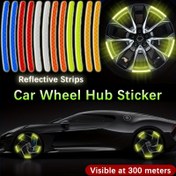 Resim 20'li Set Otomotiv Çıkartmaları, Araba/Motosiklet/Bisiklet Tekerlekleri için Reflektif Şeritler, Gece Güvenliği Uyarı Dekorasyon Stickerları 