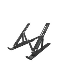 Resim 7 Kademeli Ayarlı Katlanabilir Laptop Tablet Standı Siyah Beyaz - Gri 