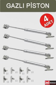 Resim İMT AKSESUAR (4 Adet) Dolap Amortisörü Gazlı Piston Kapak Hidroliği 100N - Mobilya Makasaları 
