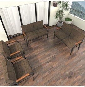 Resim Mygusi Hayal Kanepe Koltuk Takımı Metal - 2+2+1+1 Kahve 