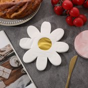 Resim 20 Adet Altın Damgalı Papatya Peçeteler, 33.02x33.02 cm - Düğünler, Doğum Günleri, Bahçe Partileri, Restoranlar ve Kafeler için Şık Beyaz Çiçek Desenli Altın Merkez ile Zarif Sunum, Şık Sofra Takımı 