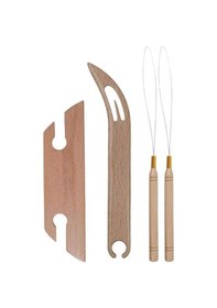 Resim Profesyonel Ahşap Eğimli Bilek Dokuma Mekik Takımı 