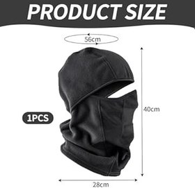 Resim HDGSAFD 1 adet polar bisiklet maskesi, sıcak maske, rüzgar geçirmez maske, rahat nefes alan maske, kayak maskesi (siyah) 