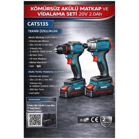 Resim Catpower Cat5135 Kömürsüz Akülü Set Matkap Ve Vidalama 