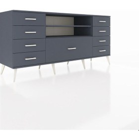 Resim Hyperion Konsol 2 Raflı 9 Çekmeceli 176x44x83 Antrasit-antrasit Antrasit 