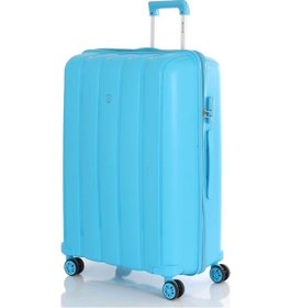 Resim Mçs Bavul Büyük Ve Orta 2li Set Kırılmaz Silikon Valiz V305 Açıkmavi Mavi 