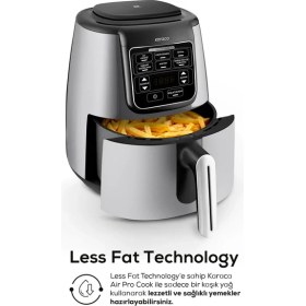 Resim Karaca Air Pro Cook Xl 2 In 1 Konuşan Airfryer Cool Gray 4 Kişilik Fritöz 