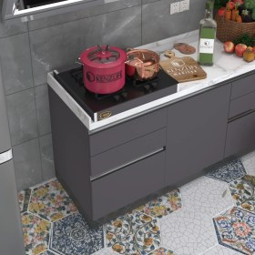 Resim Kenzlife ankastre modülü kabini lutetyum gri ocak altı tezgah aparatı 