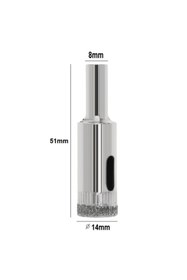 Resim Depolife Mermer Granit Fayans Porselen Cam 14mm Yuvarlak Delme Pancı Elmas Uçlu Delik Açma Karot Matkap Ucu 