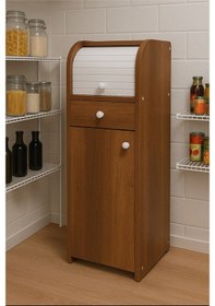 Resim Zeta Çekmeceli Kiler & Ekmeklik Dolabı - Barok Ceviz Barok Ceviz 