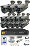 Resim 13 Kameralı 5MP Lensli 1080p Gece Görüşlü Su Geçirmez Cepten İzle FHD Kamera Seti DS-2073HD-SET13 IDS