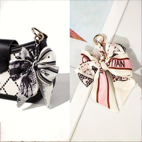 Resim 1 adet Şık DIY Kurdele Çanta Zinciri - Canlı Polyester Kelebek Düğüm Tasarımı, El Çantası ve Cüzdan Süslemesi için Mükemmel, Cüzdan Şarkı, Çanta Aksesuarı, DIY Cüzdan Yapımı 