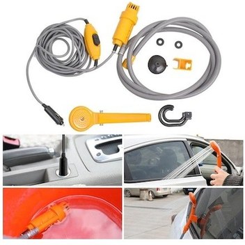 Novahub Turuncu Arabalar Bebek 12 V Elektrikli Su Pompası Araba Oto Yıkama Kamp Yürüyüş Seyahat Açık Duş Seti