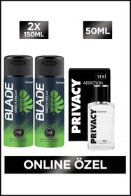 Resim Privacy Man Addiction Edt Erkek Parfüm 50 Ml + Blade Green Dream Erkek Deodorant 2x150 Ml 