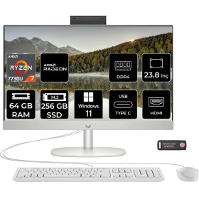 Resim Hp Proone 245 G10 Amd Ryzen 7 7730U 64GB 256GB SSD 23.8" Fhd Windows 11 Pro All In One Bilgisayar & Per4 USB Bellek 9H6V1ETPN446 