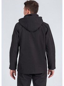 Resim Vatan Tekstil Suya Dayanıklı Slim Fit Softshell Kapüşonlu Erkek Mont Gri 