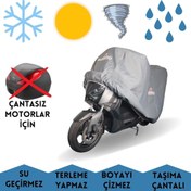 Resim Arora GS 525 Uyumlu Arka Çantasız Motorlar İçin Brandası Su Geçirmez Motosiklet Örtüsü 