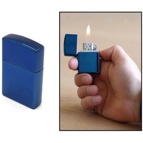 Resim Kişiye Özel İsim Yazılı Zippo Tasarım Lacivert Renk Taşlı Metal Ç 