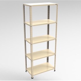 Resim Rafburada 5 Katlı Beyaz Renk Çelik Raf. Çiçeklik Rafı, Ofis Rafı 31 x 75 x 150 CM Kalınlık 0.70 MM 