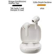 Resim QCY Buds IPX4 35 Saat Pil 0.06S Düşük Gecikme AI Bluetooth Kulaklık Beyaz 
