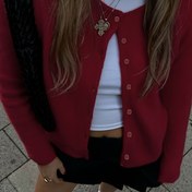 Resim Kadınlar için Hafif Kardigan - Yumuşak Düğmeli Ön Kapatma Kazak, Yuvarlak Yaka Katman Parçası, İlkbahar/Yaz, Ofis, Parti, Günlük Kıyafetler - Kolay Bakım Şık Kazak, Kadınlar için Kardigan Kazak, Yaz Katman Parçası, Yuvarlak Yaka Üst, Zarif Örgü, Dayanıklı Örgü, Ofis Kıyafeti, Minimalist Tasarım, Nefes Alabilir Malzeme, Çok Yönlü Üst, Moda Severler 