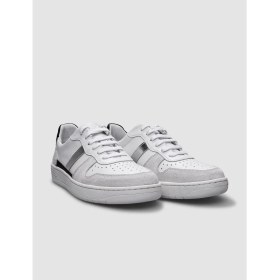 Resim Cabani %100 Hakiki Deri Beyaz - Gümüş Bağcıklı Kadın Spor Ayakkabı 