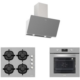 Resim Silverline BO6502S02 - CS5343S01 - 3457 Soho 60 Gri Cam Ankastre Set 