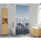 Resim Banyo Perdesi 1x180x200 Tek Kanat Duş Perdesi Halkalı Duşakabin Perdesi 10292 