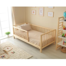 Resim Hobby Wood Nova - Natural Yuvarlak Çıtalı Karyola 