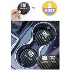 Resim Fiat Multipla Aracınıza Karbon Desenli Araç Bardak Altlığı Fiat Multipla İç Mekanı İçin 7 Cm Şık Tasarım 2 Adet 2 Adet 