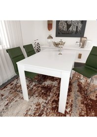 Resim Single Beyaz Dikdörtgen Yemek Masası 120x80 / Beyaz 