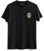 Resim Alfa Tshirt Lion Resimli Dijital Baskılı Çocuk Siyah Tshirt 