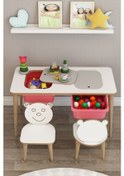 Resim Moniev Çocuk Çalışma Masası Oyun Ve Etkinlik Masası Sandalyeli Pembe Pembe 