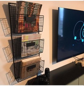 Resim Wessdizayn Metal Duvar Rafı Dergilik, Kitaplık 3 Gözlü Evrak Rafı Wd-233 