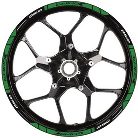Resim Bajaj Dominar 250 Baskılı Jant Dışı Şerit Motosiklet Sticker Etiket Modeli Yeşil 