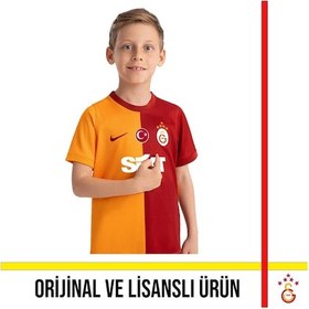 Resim Galatasaray Lisanslı 2023-2024 Sezon 5 Yıldızlı Çocuk İç Saha Forması Sarı - Kırmızı 
