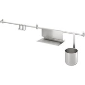 Resim Duvar Rayı, Paslanmaz Çelik, 112 Cm, Kancalı, Kutulu Ve Tablet Standlı 