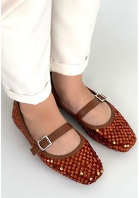 Resim Kemerli Ortopedik Topuk Dikenine Karşı Özel Üretim Babet Ayakkabı Taba Topuk Boyu 1 Cm Taba 