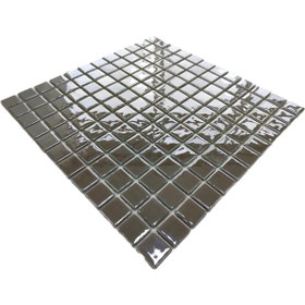 Resim MozaiKristaL Mutfak Tezgah Arası Ve Tüm Yüzeyler İçin 25x25mm Parlak Füme Cam Mozaik ( 1 Koli = 1 M2 Fiyatıdır ) 