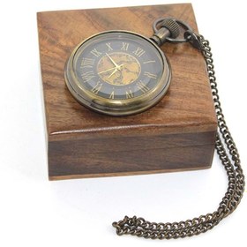Resim Store Ahşap Kutulu Pirinç Köstekli Saat 7*5 Cm 