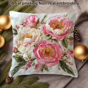 Resim 1 adet 45.72x45.72 cm Vintage Tarzı Pembe Şakayık Çift Taraflı Baskılı Yastık Kılıfı - Modern Ev Dekoru, Fermuarlı Kapatma, Polyester, Sadece Elde Yıkama, Nakış Yok, İçlik Yok, Oturma Odası, Yatak Odası veya Kanepe Dekoru için Mükemmel, Dekoratif Yastıklar 