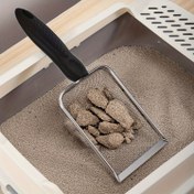 Resim Ergonomik Saplı Dayanıklı Paslanmaz Çelik Kedi Kumu Küpeşi - İnce Kumu Kolay Temizlemek İçin Verimli Evcil Hayvan Atık Küreği - Evcil Hayvan Sahipleri Kumu Dökünce Hızlı Temizlik İçin İdeal, Kedi Kumu Küpeşi 
