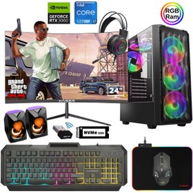 Resim Xaser XSR885 i7 12700F 23.8" 16 GB RAM 512 GB M.2 NVMe SSD 12 GB RTX3060 180Hz Curved FreeDOS Gaming Masaüstü 