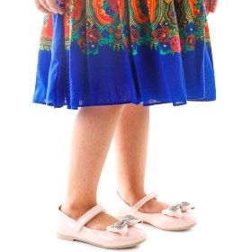 Resim Kiko Kids Bowtie Papyon Taşlı Cırtlı Kız Çocuk Babet Ayakkabı 