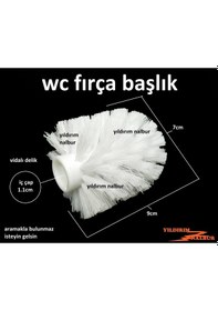 Resim Wc Tuvalet Fırçası Başlık Bol Tüylü Banyo Fırçası Kafası Beyaz 