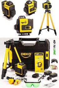 Resim DEKO TURKEY Yüksek Hassasiyetli Kumandalı 360° Yeşil Lazer Terazi - Otomatik Hizalama, Tripod ve Çanta Full Set 