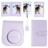 Resim Fujifilm Instax Mini 12 Lila Deri Kılıf - Laporta Deri Albüm ve Fotoğraf Çerçeveleri Aksesuar Seti 