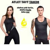 Resim SAUNA SUIT Unisex Terletici Zayıflatıcı Inceltici Atlet Ve Tayt Takım 