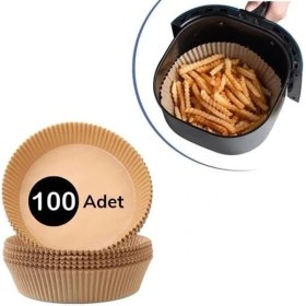 Resim AyrStore 100 Adet Air Fryer Pişirme Kağıdı Tek Kullanımlık Yağlı Kağıdı Yuvarlak Tabak Model 